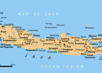 Carte de l'île de Java